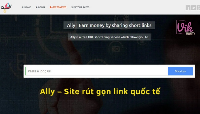 Ally – Site rút gọn link quốc tế