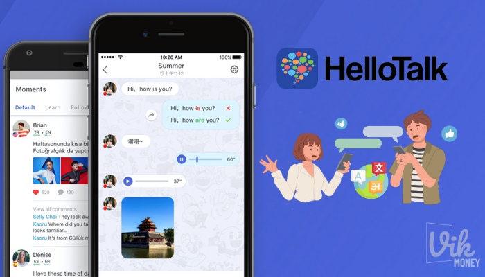 App nhắn tin với người nước ngoài kiếm tiền với HelloTalk