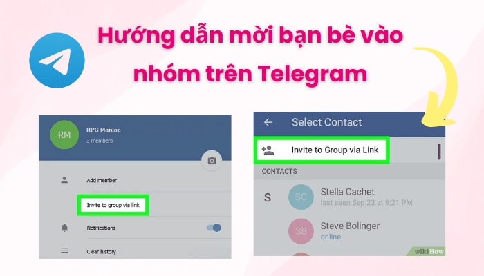 Hướng dẫn mời bạn vào nhóm trên Telegram